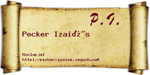 Pecker Izaiás névjegykártya